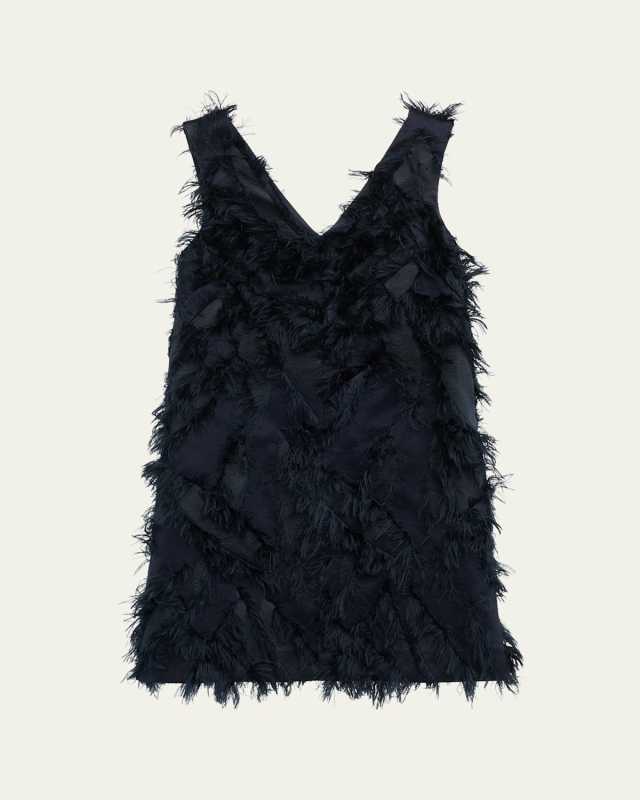 Jacquard Fringe Shift Dress